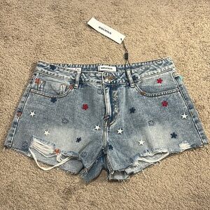Vigoss Jean Shorts with red/white/blue stars